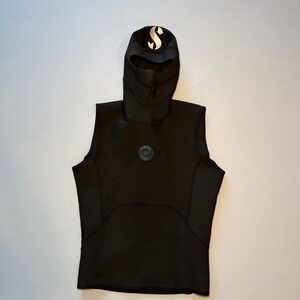 Scubapro Everflex Yulex Dive Vest Hooded Medium‎ Black 2mm Neoprene Sleeveless
